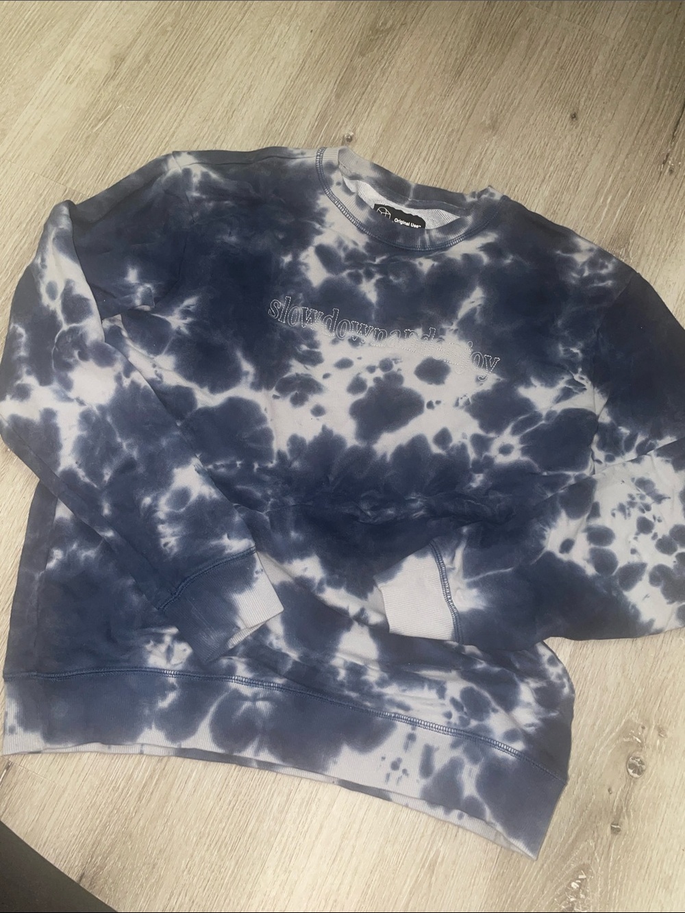 Tie-Dye Crewneck Sweatshirt - Navy & White | slow down and enjoy | Size Medium